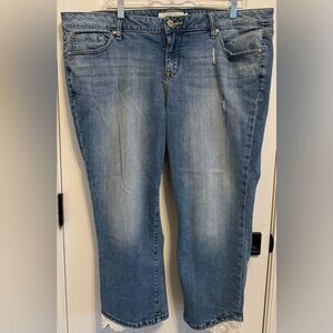 Torrid Lace Trim Skinny Crop Ankle Jeans Sz 20